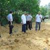 Địa điểm chôn lấp trái phép 100 tấn chất thải của công ty Formosa Hà Tĩnh. (Ảnh: Phan Quân/TTXVN)