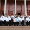Tổng Bí thư Nguyễn Phú Trọng chụp ảnh chung với Ban Chấp hành Đảng bộ tỉnh Lai Châu. (Ảnh: Trí Dũng/TTXVN)
