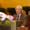 Tổng Bí thư Nguyễn Phú Trọng phát biểu tại Hội nghị. (Ảnh: Trí Dũng/TTXVN)