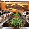 Đoàn đại biểu quân sự cấp cao Việt Nam hội đàm với đoàn đại biểu quân sự cấp cao Trung Quốc. (Ảnh: Hải Yến/TTXVN)