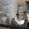 Bốc xếp gạo xuất khẩu tại Công ty Lương thực Long An-Tổng công ty Lương thực miền Nam. (Ảnh: Đình Huệ/TTXVN)