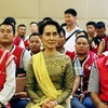 Bà Aung San Suu Kyi tại hội nghị. (Nguồn: BBC)