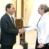 Chủ tịch nước Trần Đại Quang tiếp bà Catharina Maria Trooster, Đại sứ Vương quốc Hà Lan tại Việt Nam đến chào xã giao. (Ảnh: Nhan Sáng/TTXVN)