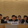 Trợ lý Bộ trưởng Ngoại giao Dương Chí Dũng (giữa) phát biểu tại phiên họp. (Ảnh: Hoàng Hoa/TTXVN)