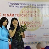 Cô giáo Trường tiếng Việt Sao Mai. (Ảnh: Mạnh Hùng/Vietnam+)