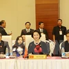 Chủ tịch Quốc hội Nguyễn Thị Kim Ngân dẫn đầu Đoàn đại biểu cấp cao Quốc hội Việt Nam dự Phiên họp Ban Chấp hành AIPA. (Ảnh: Trọng Đức/TTXVN)