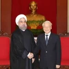 Tổng Bí thư Nguyễn Phú Trọng tiếp Tổng thống Cộng hòa Hồi giáo Iran Hassan Rouhani thăm cấp Nhà nước Việt Nam. (Ảnh: Trí Dũng/TTXVN)