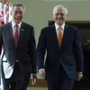 Thủ tướng Singapore Lý Hiển Long và người đồng cấp Malcom Turbull. (Nguồn: AP) 