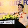 Thiếu tướng Trần Sơn Hà, Cục trưởng Cục Cảnh sát giao thông phát biểu. (Ảnh: Doãn Tấn/TTXVN)