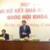 Tổng thư ký, Chủ nhiệm Văn phòng Quốc hội Nguyễn Hạnh Phúc phát biểu tại họp báo. (Ảnh: Phương Hoa/TTXVN)
