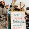 Hàng trăm người sắc tộc Rohingya theo Hồi giáo biểu tình. (Nguồn: EPA)