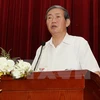 Ông Đinh Thế Huynh, Ủy viên Bộ Chính trị, Thường trực Ban Bí thư, Chủ tịch Hội đồng lý luận Trung ương nhiệm kỳ 2016-2021. (Ảnh:Trí Dũng/TTXVN)