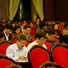 Đại biểu tham dự hội nghị học tập, quán triệt Nghị quyết Trung ương 4 (Ảnh: Anh Linh/TTXVN) 