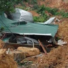 Hiện trường vụ sạt lở núi ở Khánh Hòa. (Ảnh: Nguyên Lý/TTXVN)