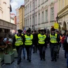 Cảnh sát Séc tăng cường tuần tra tại trung tâm Prague. (Ảnh: Trần Quang Vinh/Vietnam+)