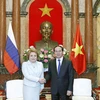 Chủ tịch nước Trần Đại Quang tiếp bà Valentina Ivanovna Matvienko, Chủ tịch Hội đồng Liên bang Nga đang thăm chính thức thức Việt Nam. (Ảnh: Nhan Sáng/TTXVN)