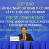Họp báo về Hội nghị lần thứ nhất các quan chức cao cấp APEC (SOM 1) và các cuộc họp liên quan. (Ảnh: Nguyễn Khang/TTXVN)