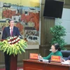 Ông Đinh Thế Huynh phát biểu tại buổi làm việc với lãnh đạo chủ chốt thành phố Hải Phòng. (Ảnh: Minh Thu/TTXVN)