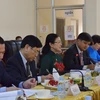 Đoàn đại biểu Ủy ban Trung ương Mặt trận Tổ quốc Việt Nam tại buổi làm việc. (Ảnh: Danh Chanh Đa/TTXVN)