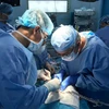 Chuyên gia Bỉ và các bác sỹ thực hiện ca ghép gan cho bệnh nhi. (Nguồn: Bệnh viện Nhi Đồng 2)