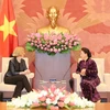 Chủ tịch Quốc hội Nguyễn Thị Kim Ngân tiếp bà Wendy Matthews, Đại sứ đặc mệnh toàn quyền New Zealand tại Việt Nam đến chào xã giao. (Ảnh: Trọng Đức/TTXVN)