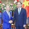Chủ tịch nước Trần Đại Quang tiếp Bộ trưởng Bộ Thương mại Quốc tế Canada Fran Cois-Philippe Champagne nhân chuyến thăm và làm việc tại Việt Nam. (Ảnh: Nhan Sáng/TTXVN)