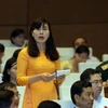 Đại biểu Quốc hội tỉnh Đắk Lắk Nguyễn Thị Xuân phát biểu. (Ảnh: Nguyễn Dân/TTXVN)