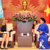 Chủ tịch Quốc hội Nguyễn Thị Kim Ngân tiếp Hoàng Hậu Hà Lan Máxima, Đặc phái viên của Tổng Thư ký Liên hợp quốc về tài chính bao trùm vì phát triển đang ở thăm và làm việc tại Việt Nam. (Ảnh: Trọng Đức/TTXVN)
