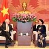 Chủ tịch Quốc hội Nguyễn Thị Kim Ngân tiếp Thượng Nghị sĩ John McCain, Chủ tịch Ủy ban Quân vụ Thượng viện Hoa Kỳ đang ở thăm và làm việc tại Việt Nam. (Ảnh: Trọng Đức/TTXVN)