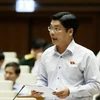 Đại biểu Quốc hội tỉnh Thừa Thiên Huế Nguyễn Chí Tài phát biểu ý kiến. (Ảnh: Văn Điệp/TTXVN)