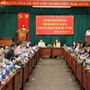 Đoàn trưởng các Cơ quan đại diện Việt Nam ở nước ngoài làm việc với lãnh đạo các tỉnh miền Trung-Tây Nguyên. (Ảnh: Ngọc Minh/TTXVN)