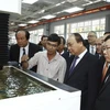 Thủ tướng Nguyễn Xuân Phúc đến thăm và làm việc với Trường Đại học Việt Đức. (Ảnh: Thống Nhất/TTXVN)