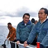 Tổng thống Indonesia Joko Widodo trong một chuyến thị sát vùng biển quanh quần đảo Natuna. (Nguồn: SCMP)