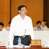 Bộ trưởng Bộ Nông nghiệp và Phát triển Nông thôn Nguyễn Xuân Cường phát biểu tại phiên họp. (Ảnh: Nguyễn Dân/TTXVN)