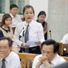Luật sư Nguyễn Minh Phương bào chữa tại phiên tòa. (Ảnh: Doãn Tấn/TTXVN)