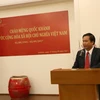 Đại sứ Việt Nam tại Indonesia Hoàng Anh Tuấn phát biểu tại lễ kỷ niệm. (Ảnh: Trần Chiến/Vietnam+)