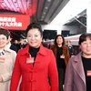Các đại biểu của tỉnh Hà Nam tới thủ đô Bắc Kinh tham dự Đại hội, ngày 15/10. (Nguồn: THX/TTXVN)