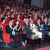 Thủ tướng Nguyễn Xuân Phúc và các đại biểu tham dự buổi lễ. (Ảnh: Thống Nhất/TTXVN)