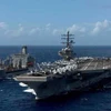 Tàu USS Ronald Reagan tham gia cuộc tập trận. (Nguồn: Reuters)