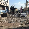 Cảnh đổ nát sau trận động đất ở Pohang, Hàn Quốc ngày 15/11. (Nguồn: THX/TTXVN)