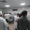 Sập giàn giáo tại công trình bến xe ở Vinh, 10 người nhập viện