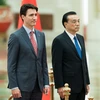 Thủ tướng Canada Justin Trudeau (trái) và Thủ tướng Trung Quốc Lý Khắc Cường. (Nguồn: Getty Images)