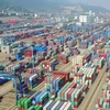 Một cảng hàng hóa ở Giang Tô, Trung Quốc. (Nguồn: AFP/TTXVN)