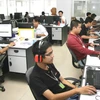 Phòng xây dựng phần mềm của một doanh nghiệp hoạt động tại Công viên phần mềm Đà Nẵng. (Ảnh : Văn Sơn/TTXVN)