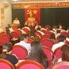 Một hội nghị của Đảng ủy Khối doanh nghiệp tỉnh Bắc Kạn. (Nguồn: Baobackan.org.vn)