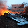 Mảnh vỡ của chiếc Su-25 bị bắn hạ. (Nguồn: BBC)