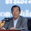 Chủ tịch CPP, Thủ tướng Chính phủ Hoàng gia Campuchia Samdech Hun Sen phát biểu ngày 19/1. (Nguồn: THX/TTXVN)
