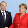 Thủ tướng Đức Angela Merkel (phải) và Tổng thống Nga Vladimir Putin trong một cuộc gặp. (Nguồn: Mashable)