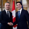 Tổng Thư ký NATO Jens Stoltenberg và Thủ tướng Canada Justin Trudeau. (Nguồn: Canadian Press)