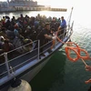 Thuyền chở người di cư ở Libya. (Nguồn: Sky News)